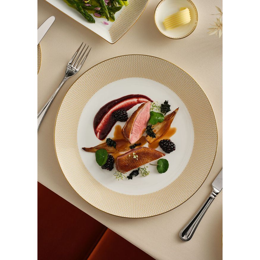Utopia | Tableware | Diamond Gold Coupe Oval Sugar 9cm 22.5cl (3 1/2" 8oz) Lid Sold Separately | Bespoke77