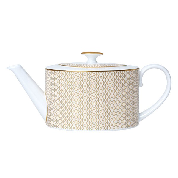 Utopia | Tableware | Diamond Gold Coupe 2 Cup Oval Teapot 10cm 55cl (4" 19 1/3oz) | Bespoke77