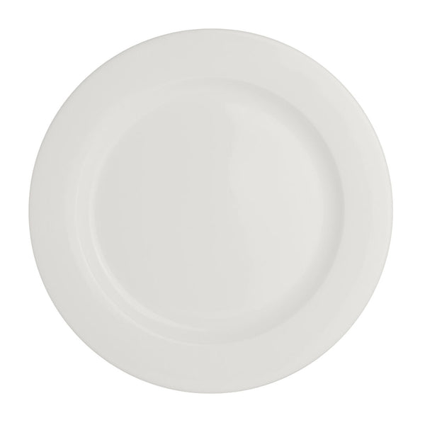 Utopia | Tableware | Monaco White Flat Rim Plate 25.5cm (10") | Bespoke77