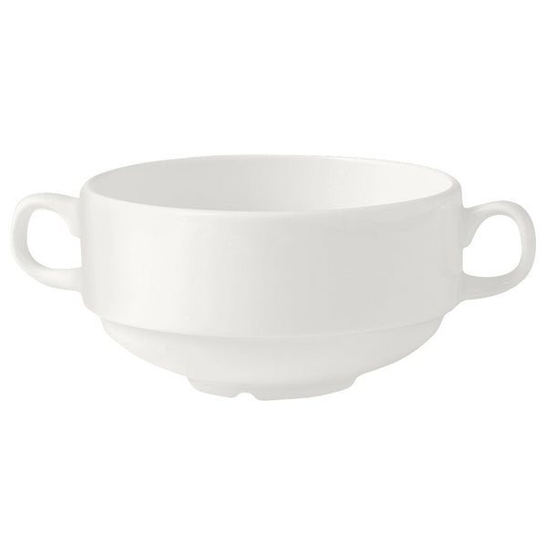 Utopia | Tableware | Monaco White Handled Stacking Soup Cup 28.5cl (10oz) | Bespoke77