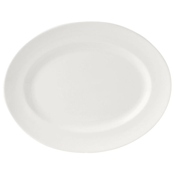 Utopia | Tableware | Monaco White Oval Vogue Plate 33cm (13") | Bespoke77