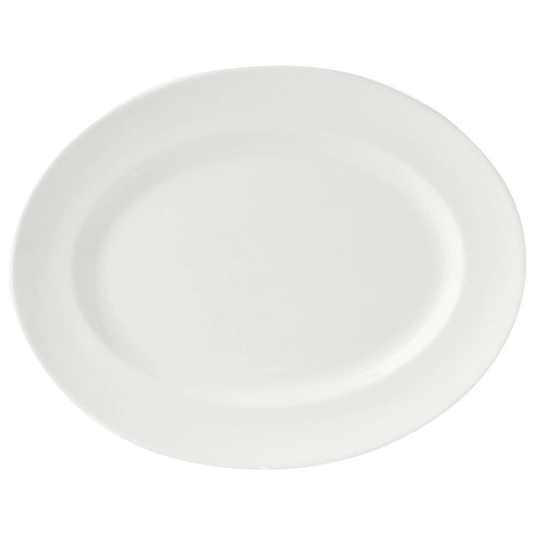 Utopia | Tableware | Monaco White Oval Vogue Plate 28cm (11") | Bespoke77
