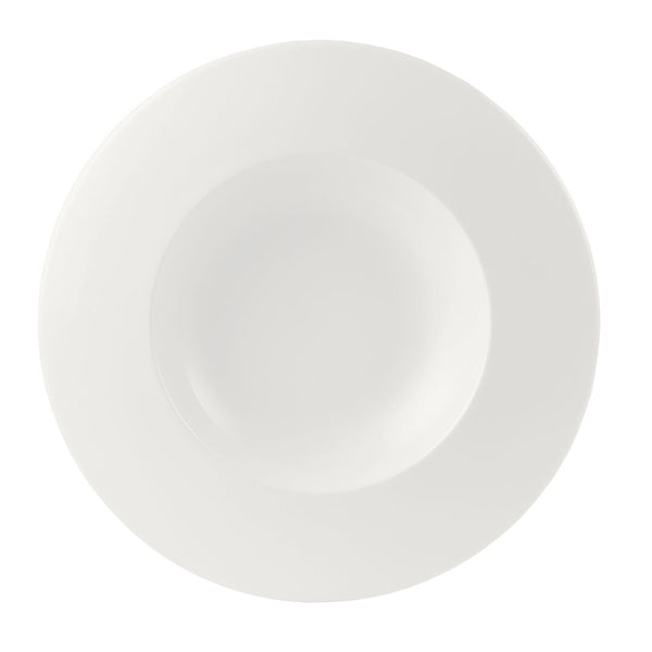 Utopia | Tableware | Monaco White Float Large Well 30.5cm 54.75cl (12" 19 1/3oz) | Bespoke77