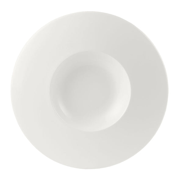 Utopia | Tableware | Monaco White Float Medium Well 30.5cm 32.75cl (12" 11 1/2oz) | Bespoke77