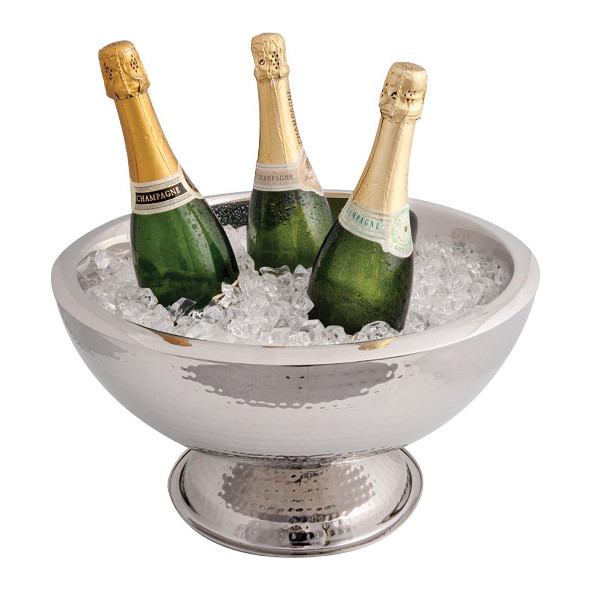 Hammered Finish Stainless Steel Wine & Champagne Cooler