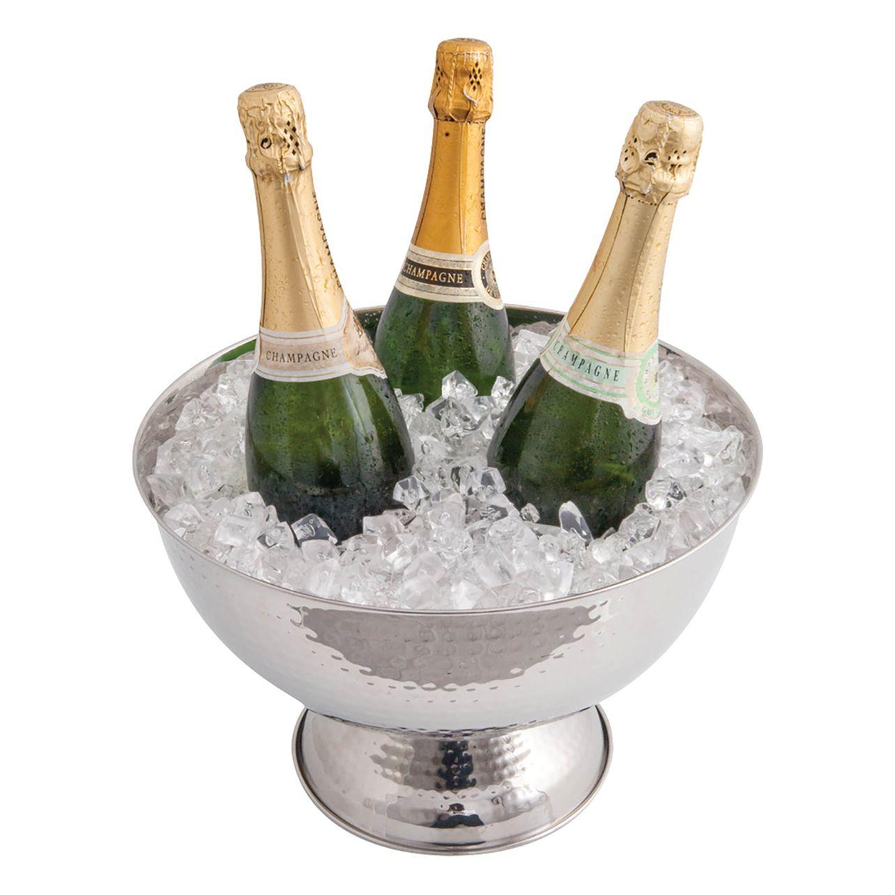 Bollate Hammered Finish Stainless Steel Wine & Champagne Cooler