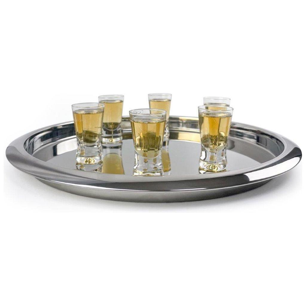 14" Highly Polished Stainless Steel Waiter's Tray