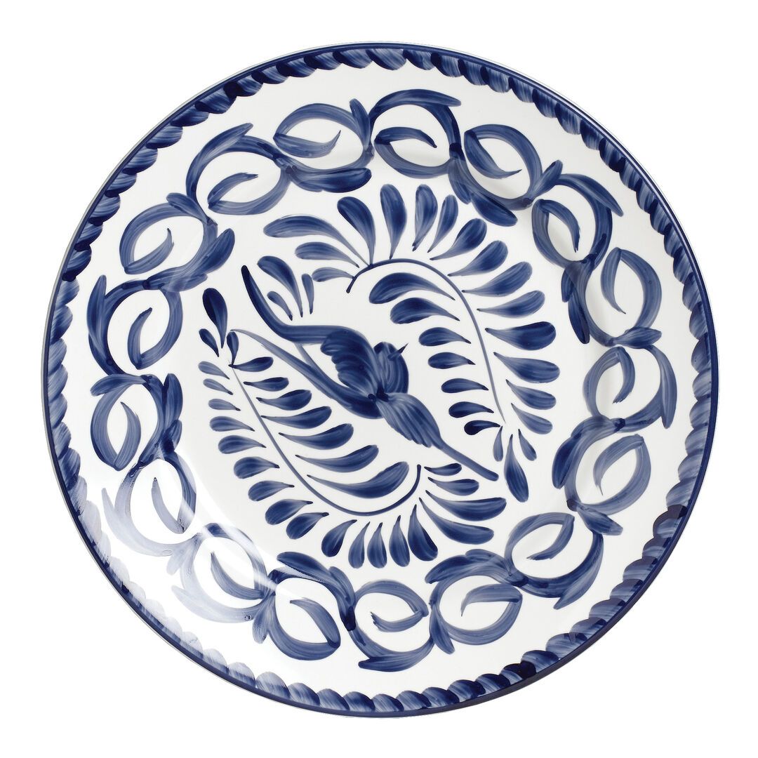 Utopia | Tableware | Puebla Blue Rolled Edge Plate 31cm (12 1/4") | Bespoke77