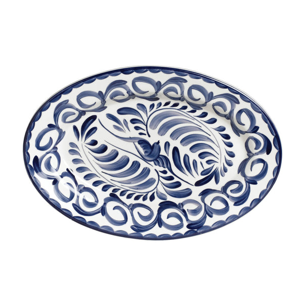 Utopia | Tableware | Puebla Blue Oval Platter 27cm (10 5/8") | Bespoke77