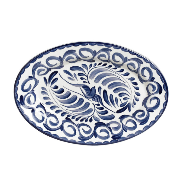 Utopia | Tableware | Puebla Blue Oval Edge Platter 31cm (12 1/4") | Bespoke77