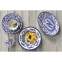 Utopia | Tableware | Puebla Blue Oval Platter Rolled Edge 34cm (13 1/2") | Bespoke77