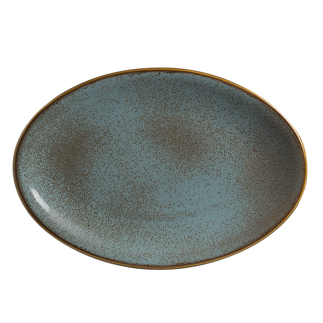Utopia | Tableware | Alma Tacana Azul Oval Platter 34.29 x 22.86cm (13 1/2 x 9") | Bespoke77