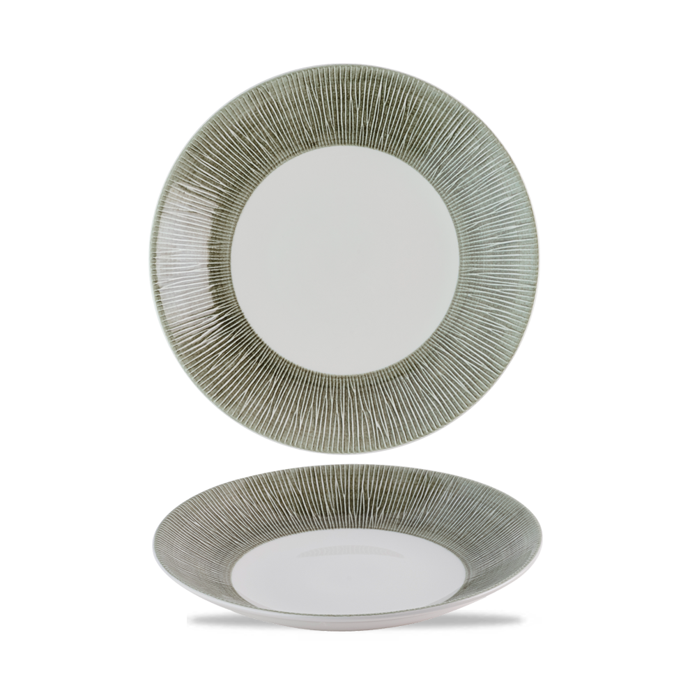 Bamboo Ceramic Spinwash Alpine Porcelain Deep Coupe Plate 9 7/8"