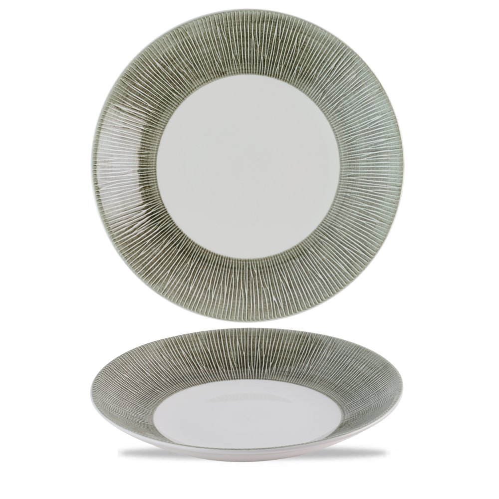 Bamboo Ceramic Spinwash Alpine Porcelain Deep Coupe Plate 10 5/8"