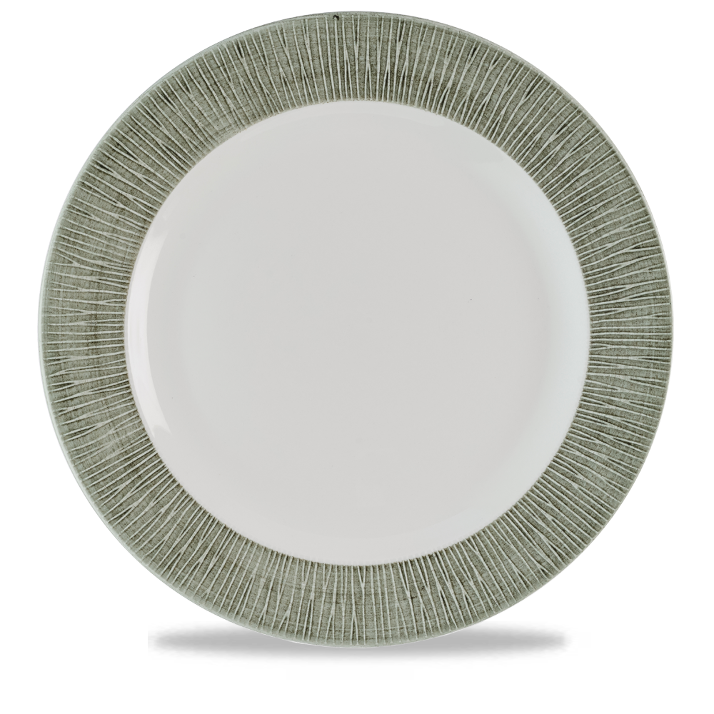 Bamboo Ceramic Spinwash Alpine Footed Porcelain Plate 12"