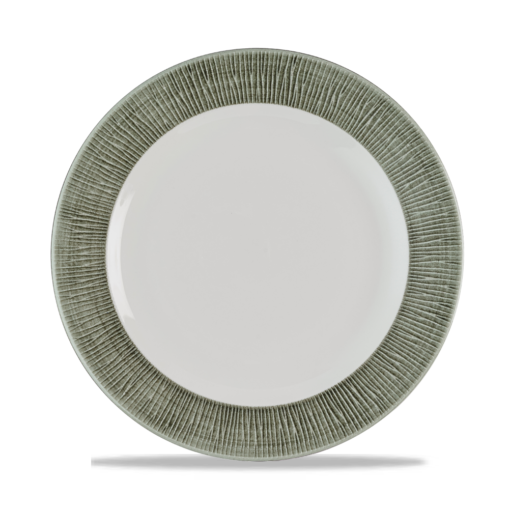 Bamboo Ceramic Spinwash Alpine Footed Porcelain Plate 10 7/8"