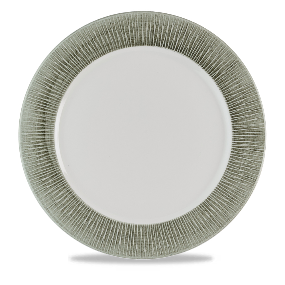 Bamboo Ceramic Spinwash Alpine Presentation Porcelain Plate 12"