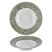 Bamboo Ceramic Spinwash Alpine Porcelain Wide Rim Bowl 11"