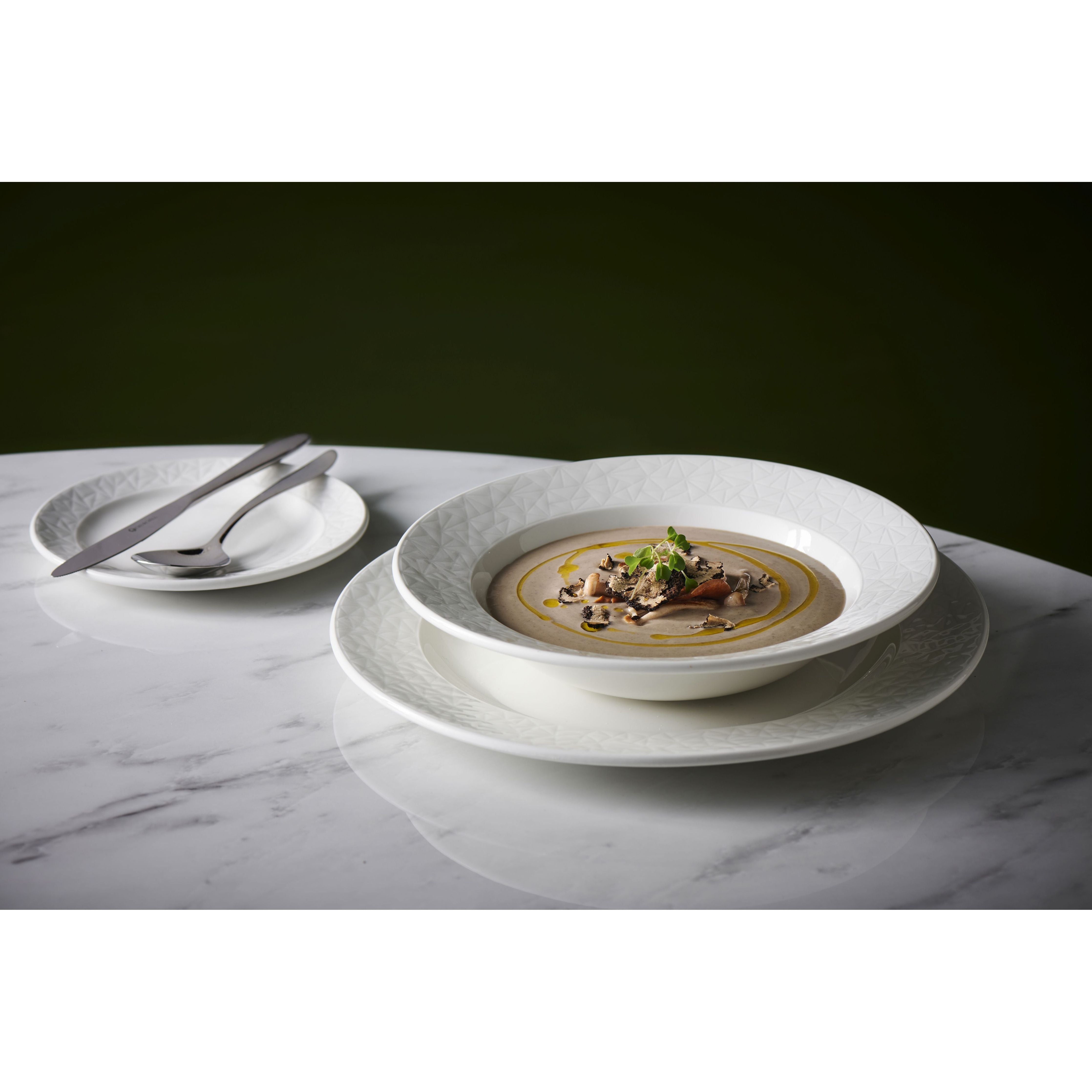 Alchemy Abstract White Round Bowl 12"