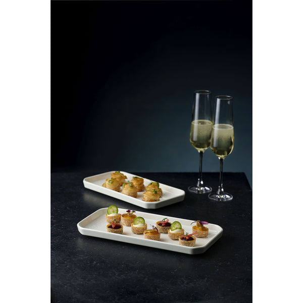 Alchemy Abstract White Deep Oblong Tray 26.3 X 13cm