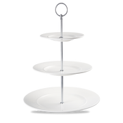 Alchemy Ambience White Standard Rim 3 Tier Plate Tower 11"