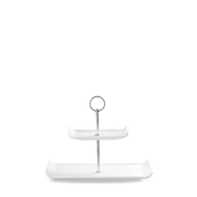 Alchemy Balance White Rectangular 2 Tier Plate Tower