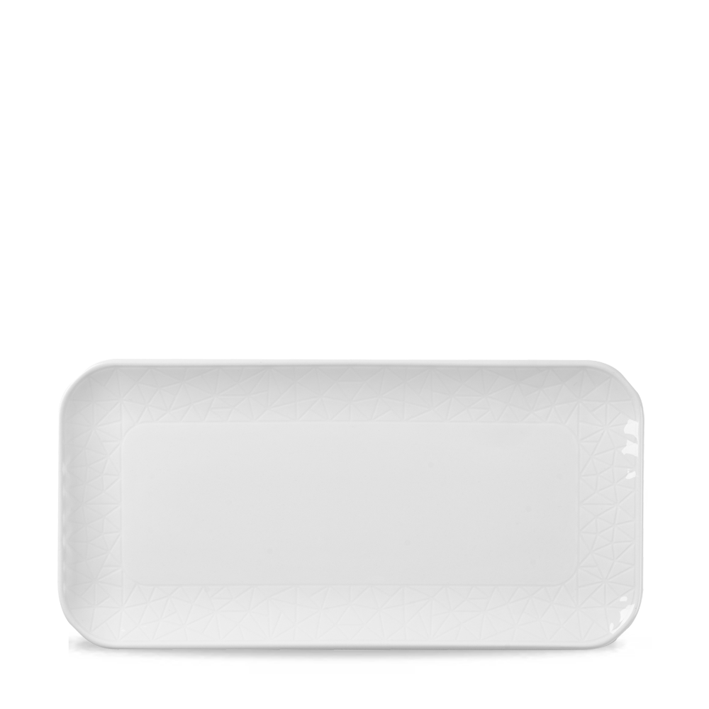 Alchemy Abstract White Shallow Oblong Tray - 26.5 X 13cm
