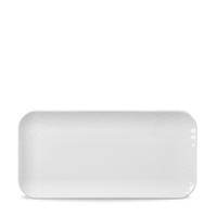 Alchemy Abstract White Shallow Oblong Tray - 26.5 X 13cm