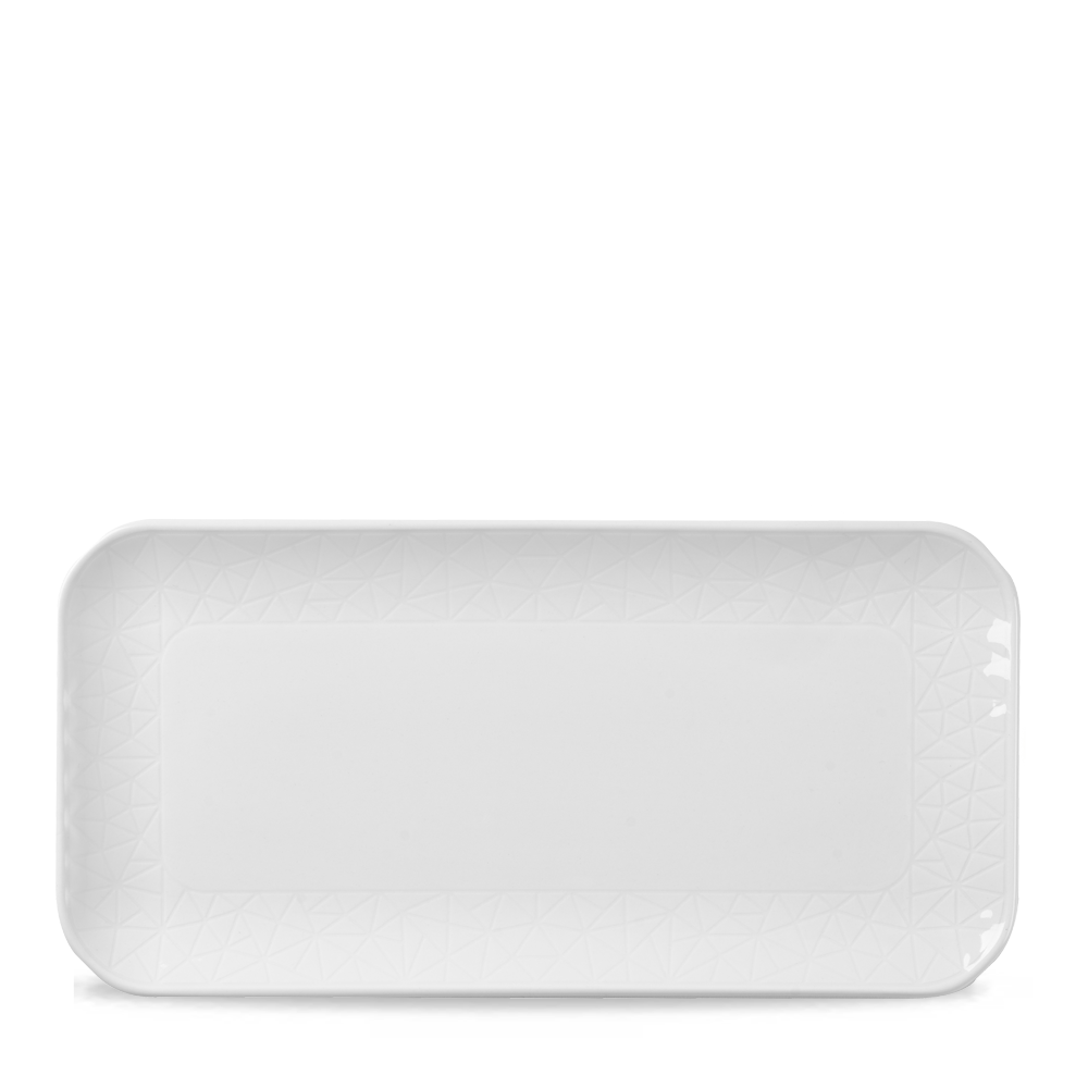 Alchemy Abstract White Shallow Oblong Tray 30 X 14.5cm