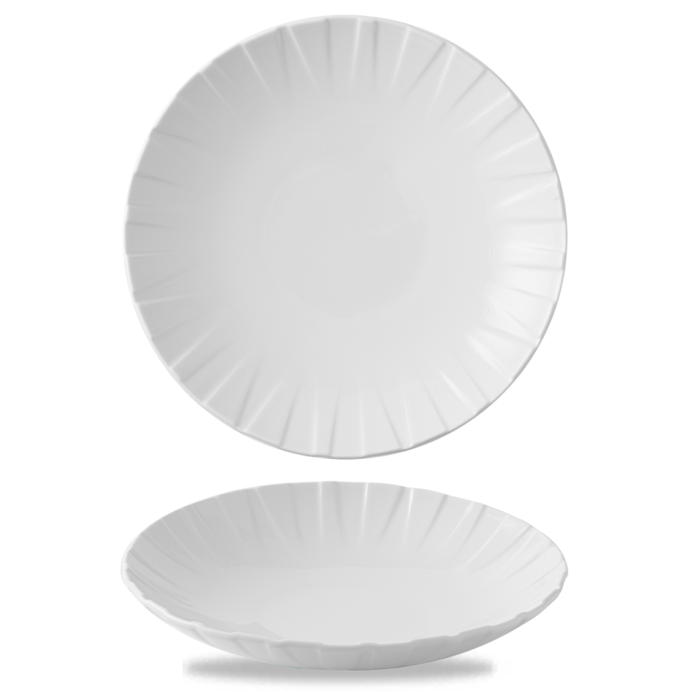 Alchemy Abstract White Coupe Bowl 10.5"