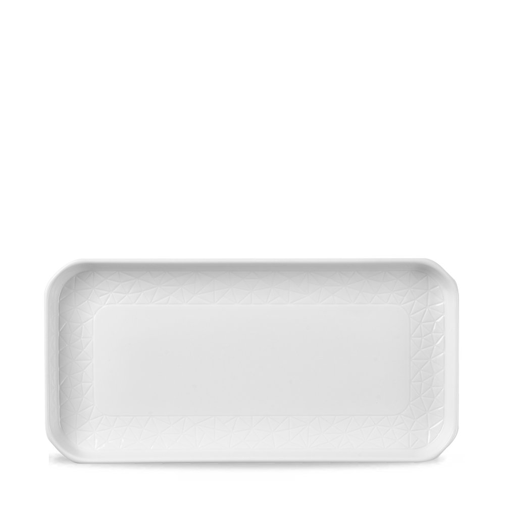 Alchemy Abstract White Deep Oblong Tray 26.3 X 13cm
