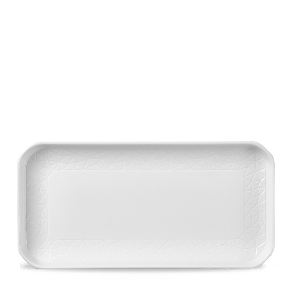 Alchemy Abstract White Deep Oblong Tray 30 X 14.5cm