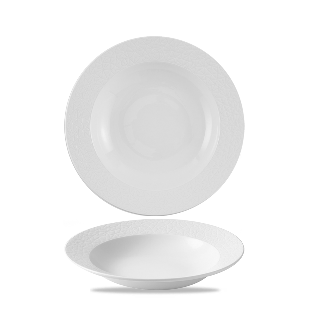 Alchemy Abstract White Bowl 9 3/4"