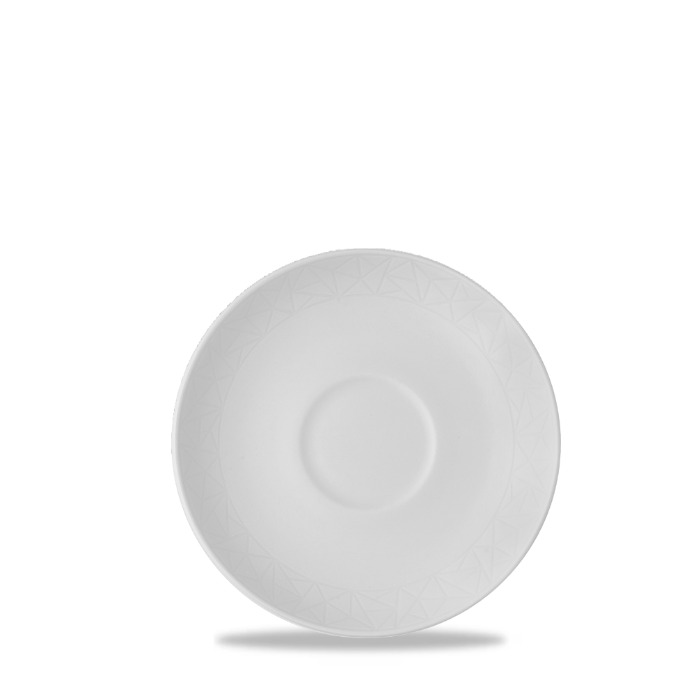 Alchemy Abstract White Coupe Saucer 6"