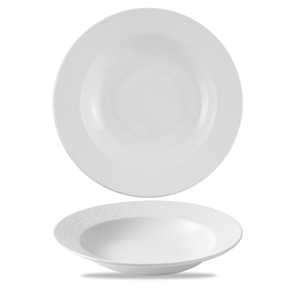 Alchemy Abstract White Round Bowl 12"