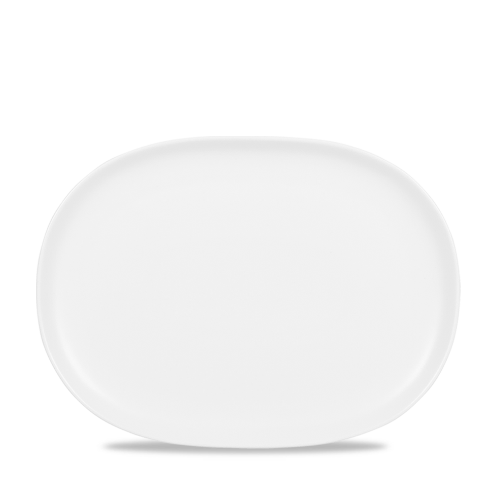 Alchemy Moonstone Oval White Plate 11.25 X 8.25"