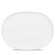 Churchill Alchemy Moonstone White Oval Plate 10.25 x 13.75"