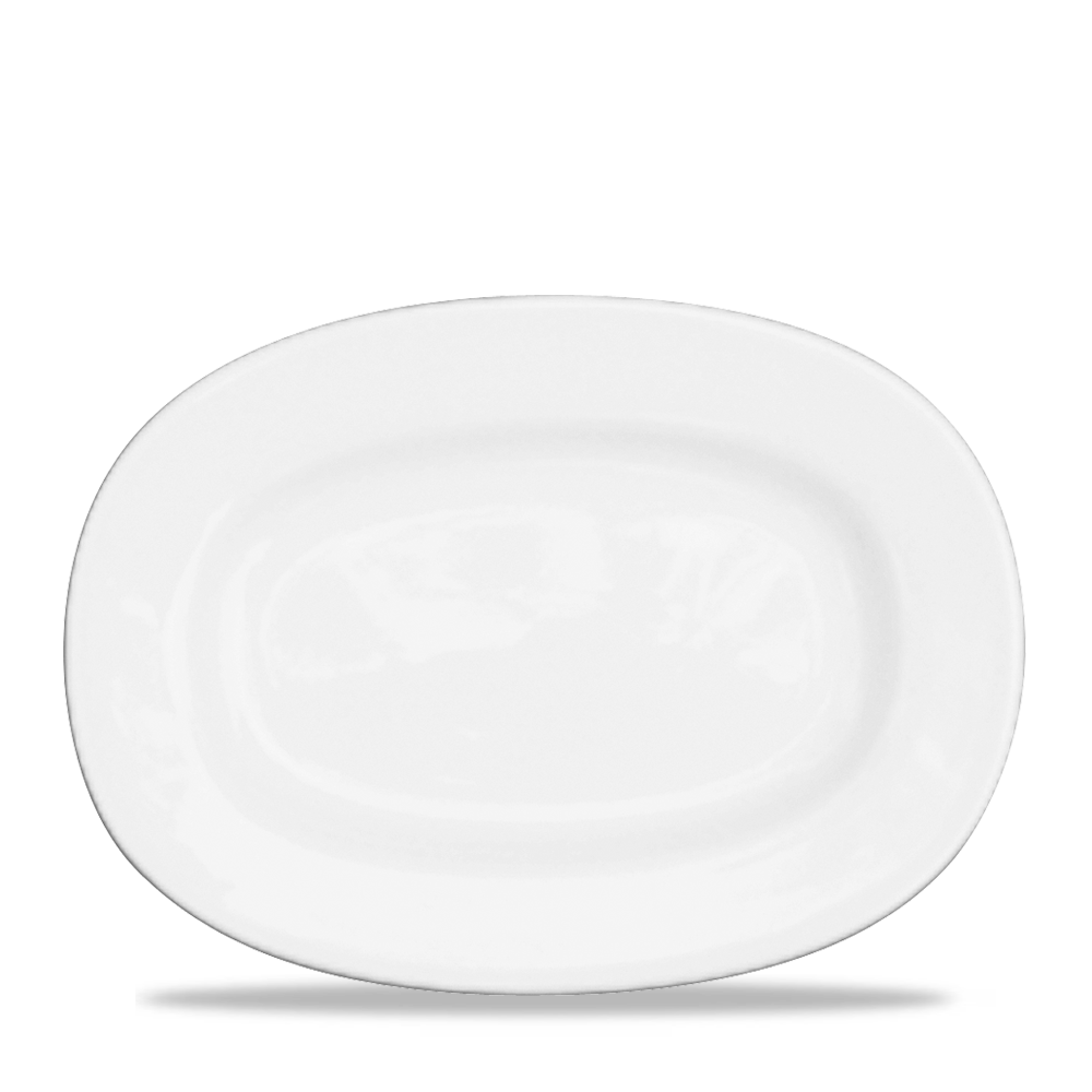 Alchemy White Rimmed Oval Plate 11"