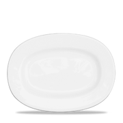 Alchemy White Rimmed Oval Plate 11"