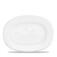 Alchemy White Rimmed Oval Plate 11"