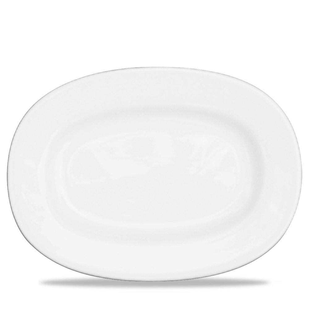Alchemy White Rimmed Oval Plate 13"