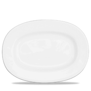 Alchemy White Rimmed Oval Plate 13"