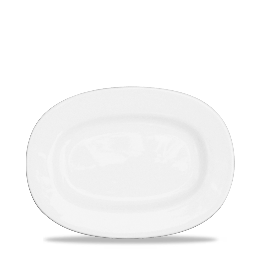 Churchill Alchemy White Rimmed Oval Plate 8"