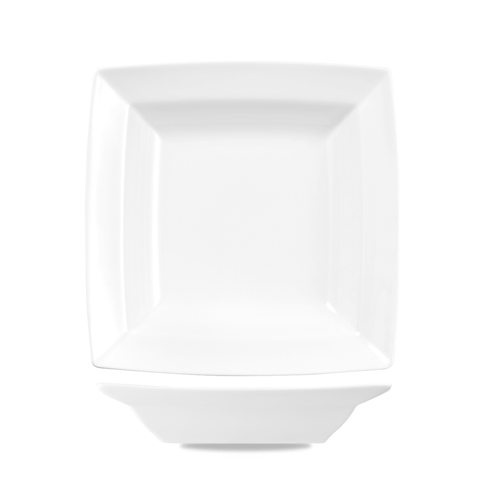 Alchemy Energy White Square Pasta Bowl 10" - Elevate Your Buffet Style