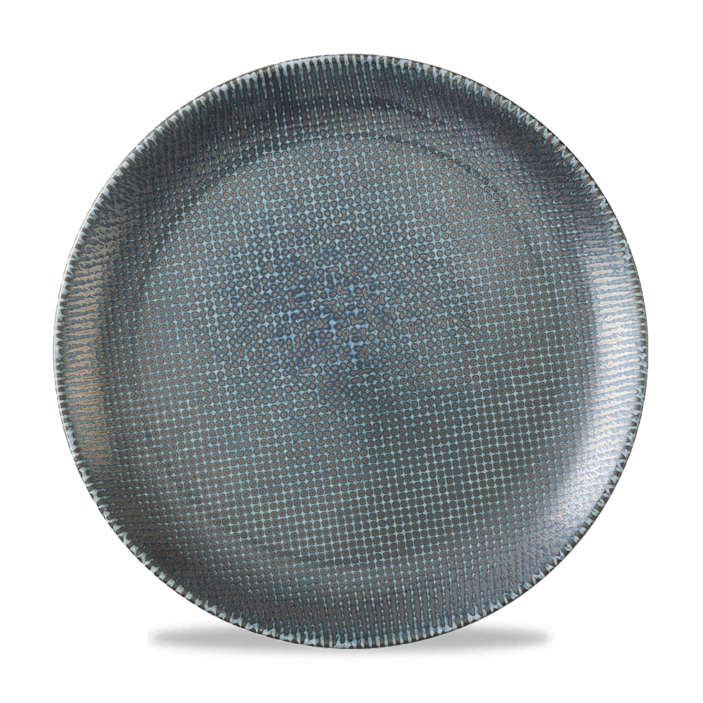 Astro Metallic Blue Evolve Porcelain Coupe Plate 11.25"
