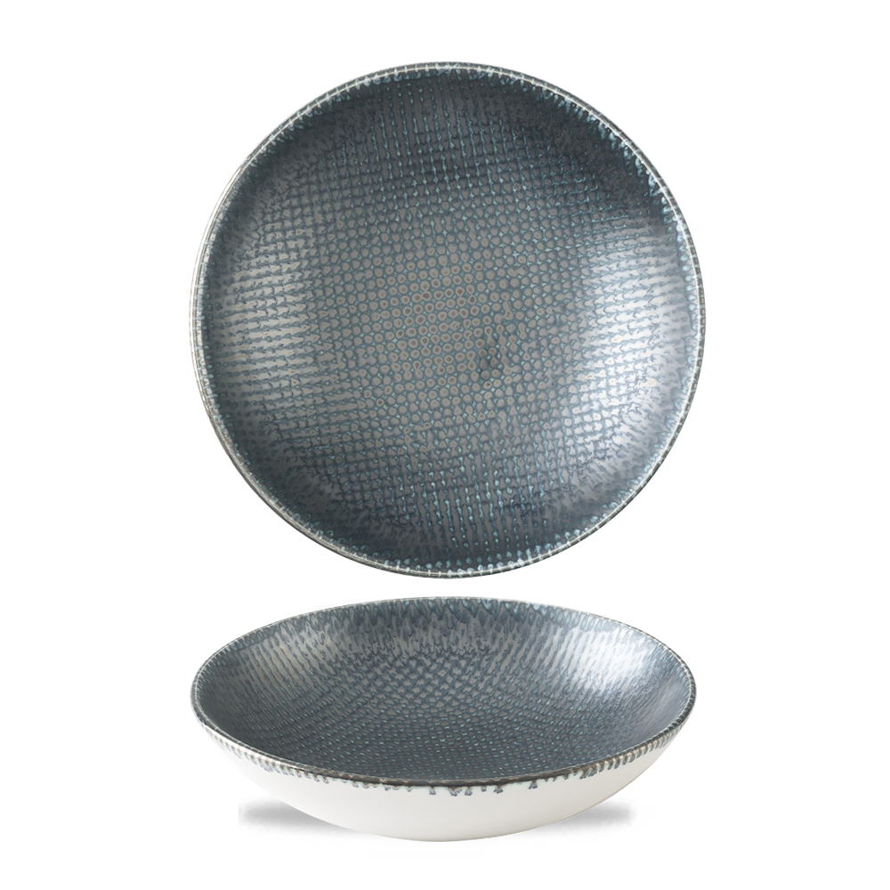 Astro Metallic Blue Evolve Porcelain Coupe Bowl 7.25"