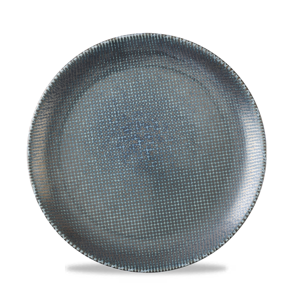 Astro Metallic Blue Evolve Porcelain Coupe Plate 8.67"