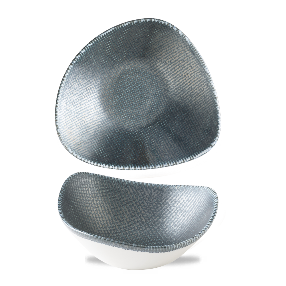 Astro Metallic Blue Lotus Porcelain Bowl 9"