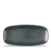 Astro Metallic Blue Chefs Oblong Porcelain Plate 10.6" X 5"