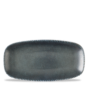 Astro Metallic Blue Chefs Oblong Porcelain Plate 11 3/4" X 6"